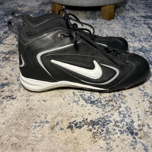 Nike Black & White Landshark Lace-Up Baseball Cleats Size 12.5 - Picture 1 of 10